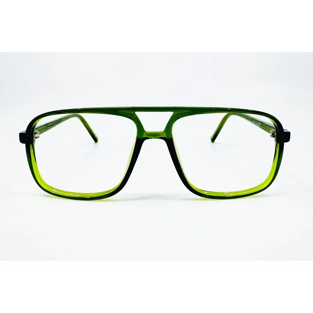 Zenni Eyeglass Frames Mens Green Aviator Square 54-18-140